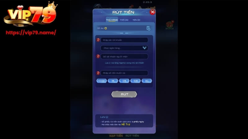 Rút tiền Vip79 nhanh và đảm bảo an toàn Rút tiền Vip79 nhanh và đảm bảo an toàn